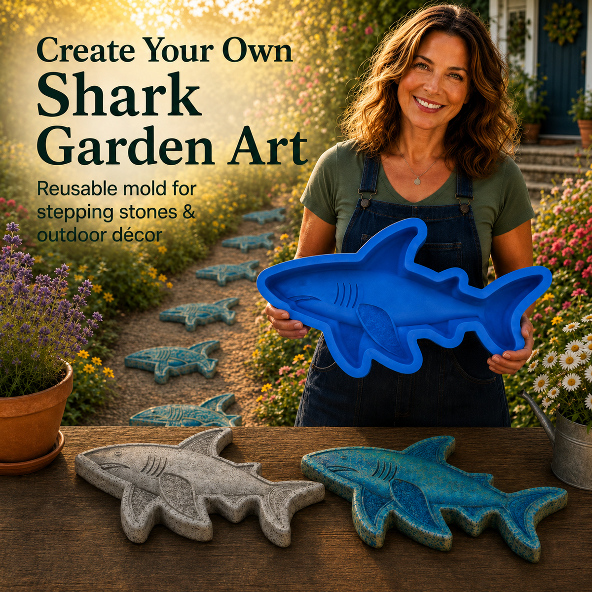 💥 ÚLTIMO DÍA 55% DE DESCUENTO - 🌊 Molde Reutilizable para Arte de Jardín Marino – Adoquines DIY