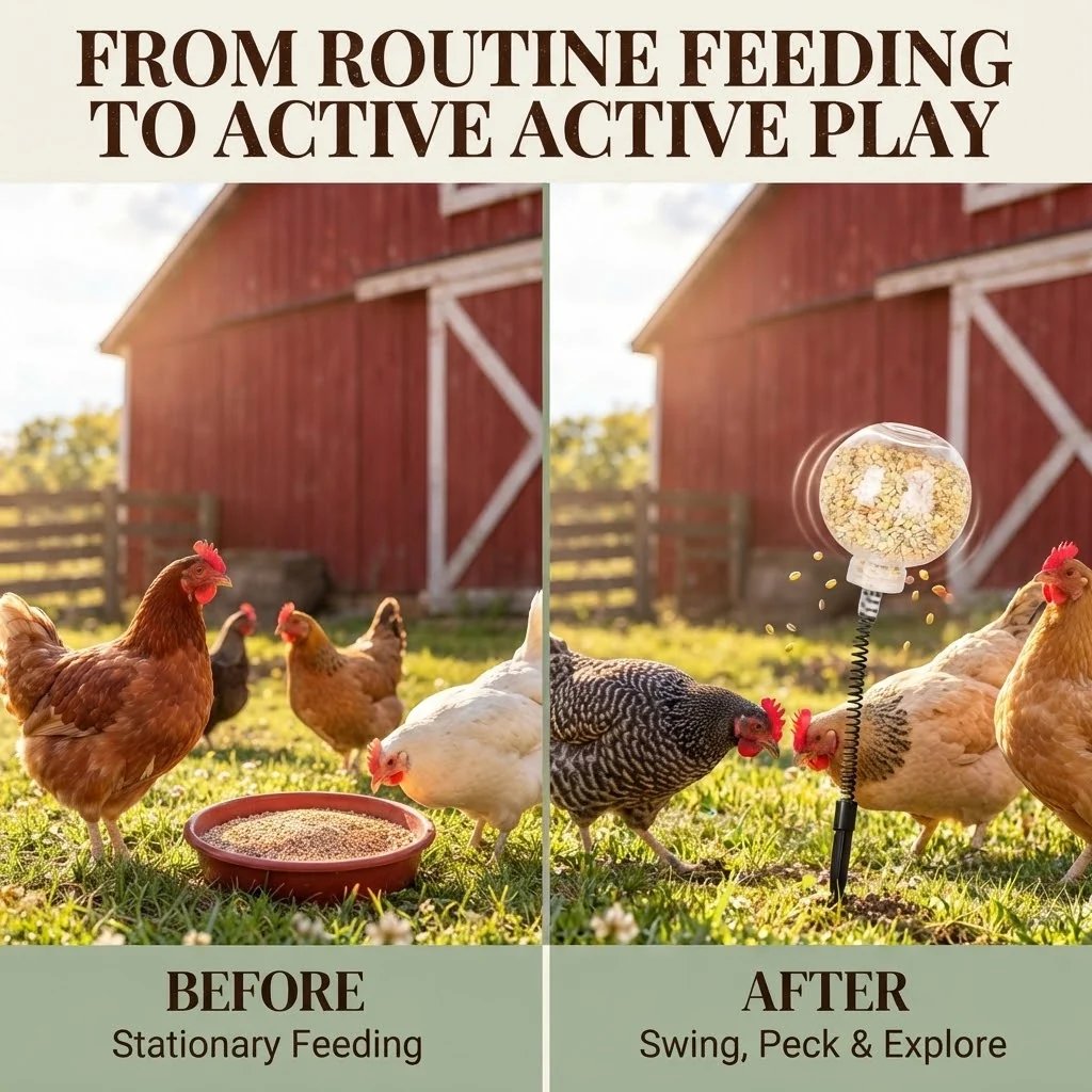 🔥 LAST DAY 49% OFF -📍Interactive Swinging Chicken Feeder Toy