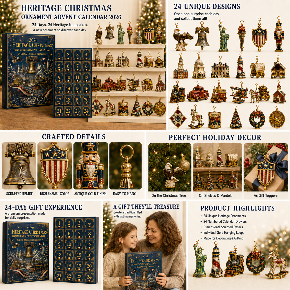 ✨America 250th Anniversary Heritage Christmas Advent Calendar