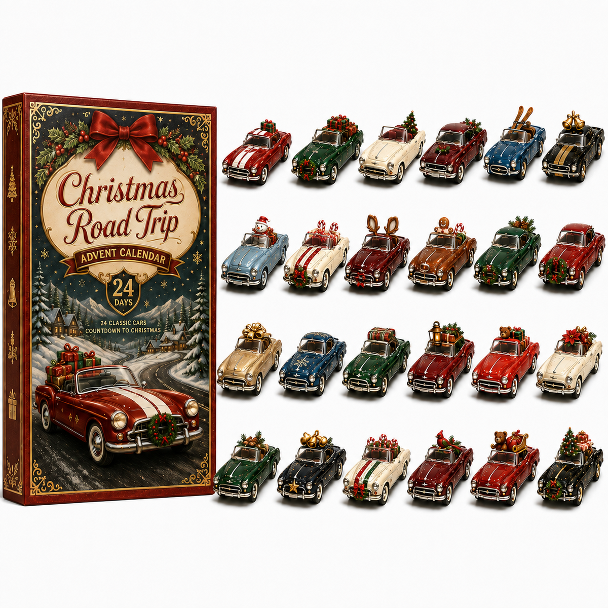 24-Day Christmas Car Advent Calendar | Countdown Blind Box Gift