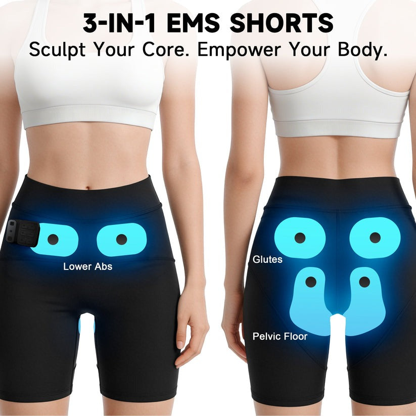 Monizes™ 3-Zone EMS Toning Shorts: Targeted Abdomen, Glutes & Pelvic Floor Support