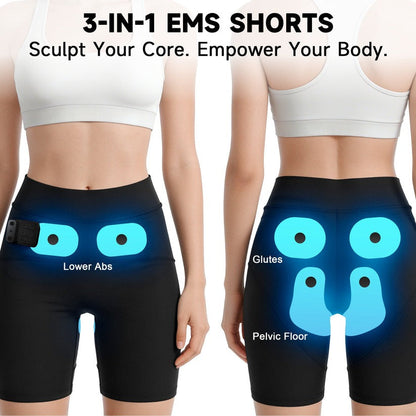 Monizes™ 3-Zone EMS Toning Shorts: Targeted Abdomen, Glutes & Pelvic Floor Support