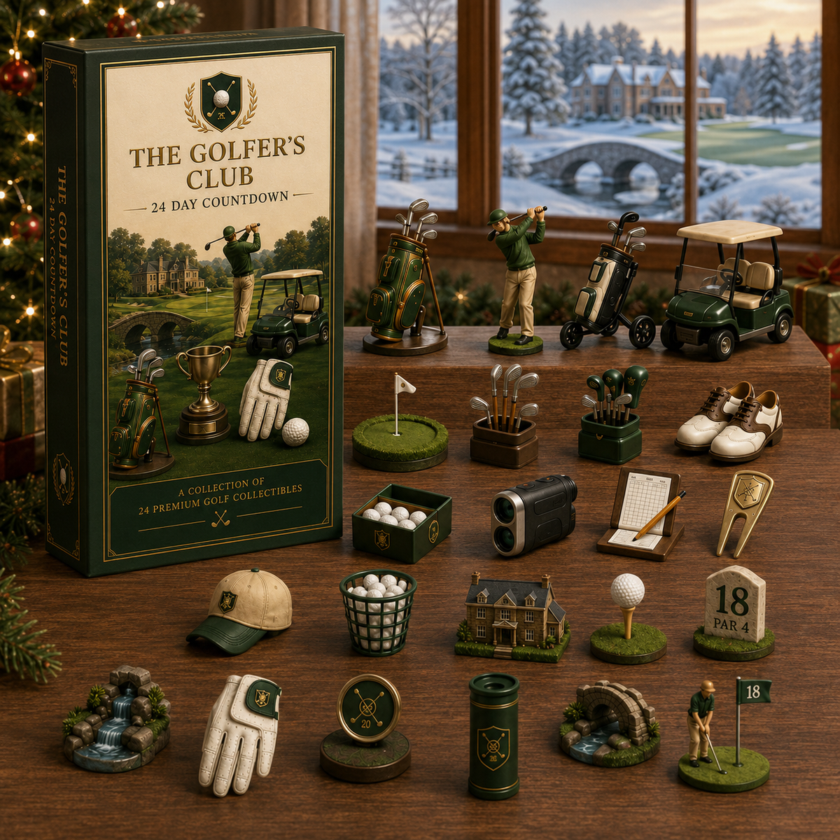 Golf 24-Day Advent Calendar – Collectible Miniature Christmas Countdown Gift for Golf Lovers
