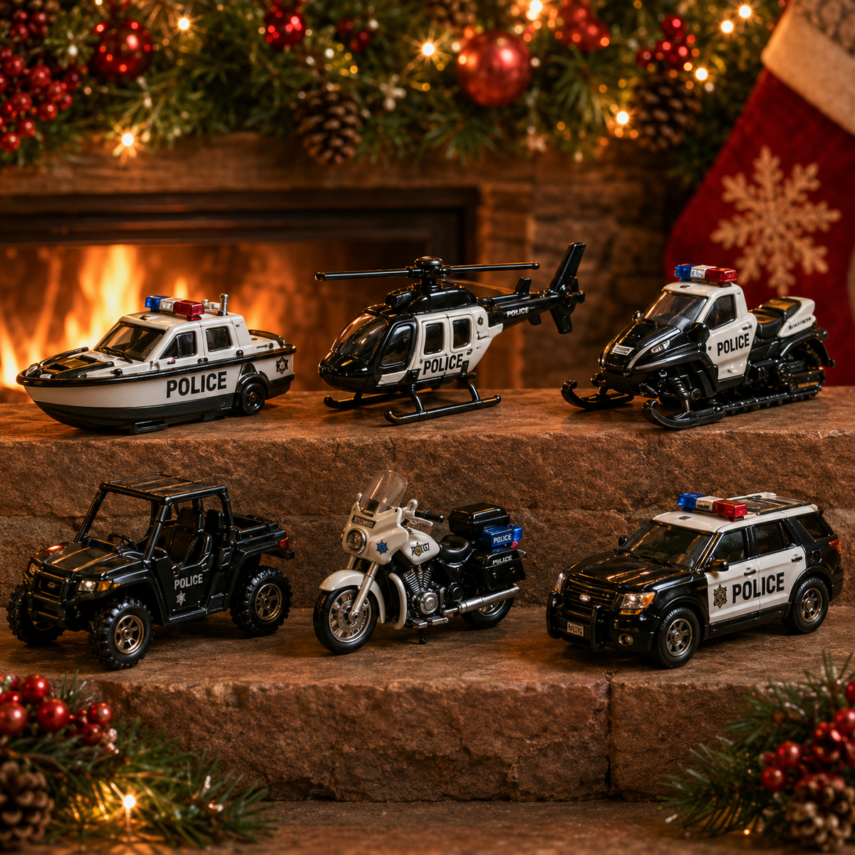 High-quality miniature model✨Police Vehicles Fleet Advent Calendar 2026 - 24-Day Festive Countdown