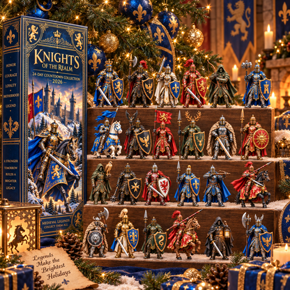 Knights of the Realm 2026 – 24-Day Medieval Legends Countdown Calendar with 24 Unique Knight Miniatures, Fantasy Collectible Gift for Medieval & Knight Lovers