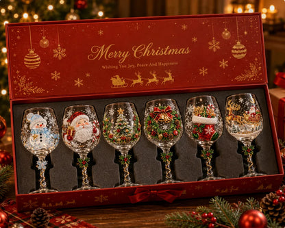 🎁Christmas Wine Glass Collection Gift Box Set✨& Free Shipping