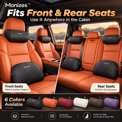 Almohada Monizes™ ergonómica de espuma viscoelástica para cuello y soporte lumbar para automóvil