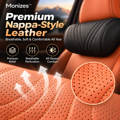 Almohada Monizes™ ergonómica de espuma viscoelástica para cuello y soporte lumbar para automóvil