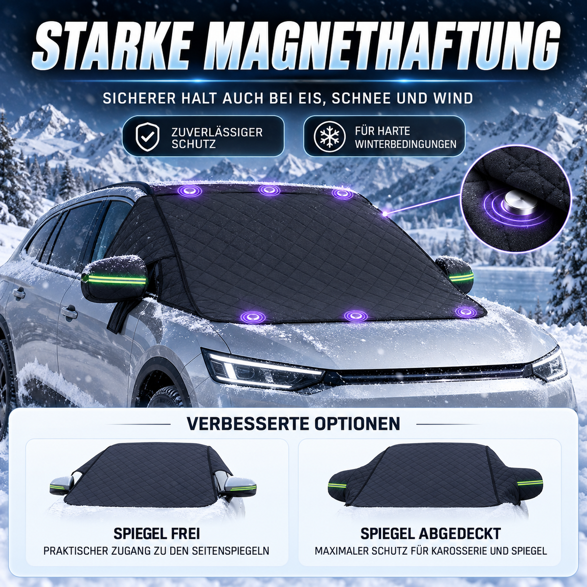 2026 Cubierta mejorada magnética para parabrisas de coche para todo tipo de clima contra la nieve