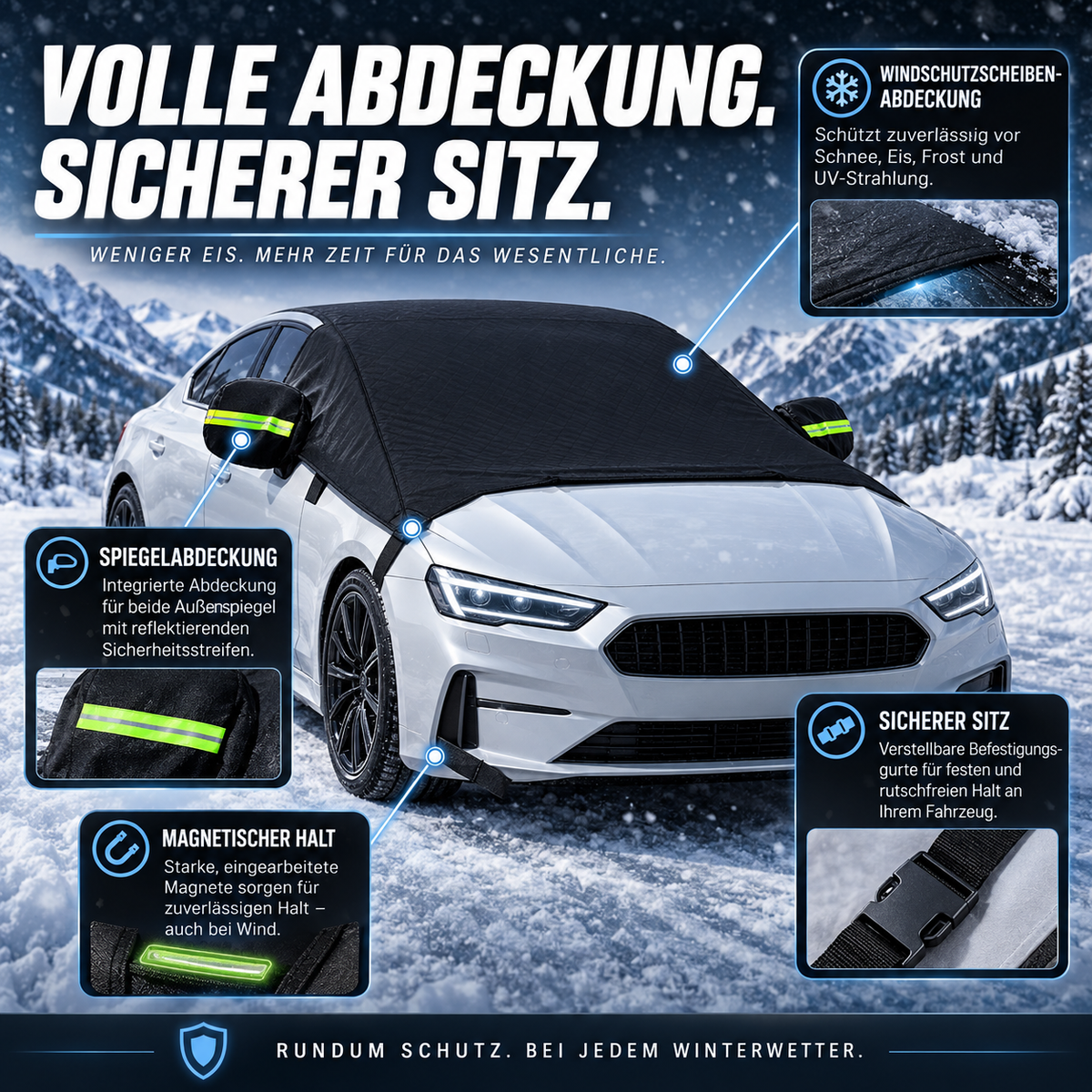 2026 Cubierta mejorada magnética para parabrisas de coche para todo tipo de clima contra la nieve