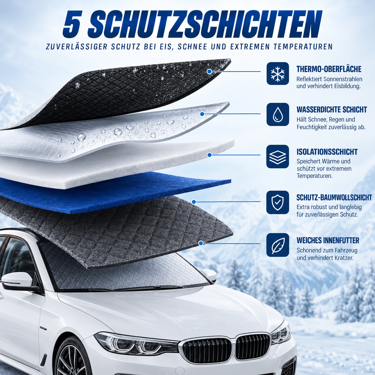 2026 Cubierta mejorada magnética para parabrisas de coche para todo tipo de clima contra la nieve