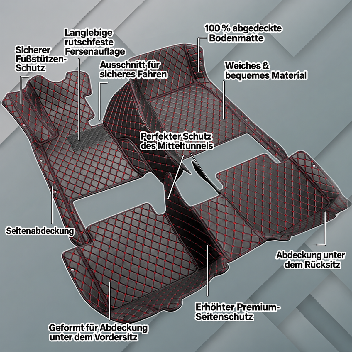Elvie 2026 Alfombrillas de cuero de 5 capas hechas a medida para coches, de primera calidad