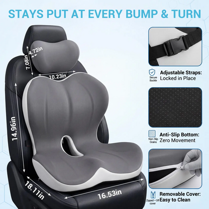 Monizes™ ErgoNest – Cojín Integrado de Asiento y Soporte Lumbar de Espuma Viscoelástica