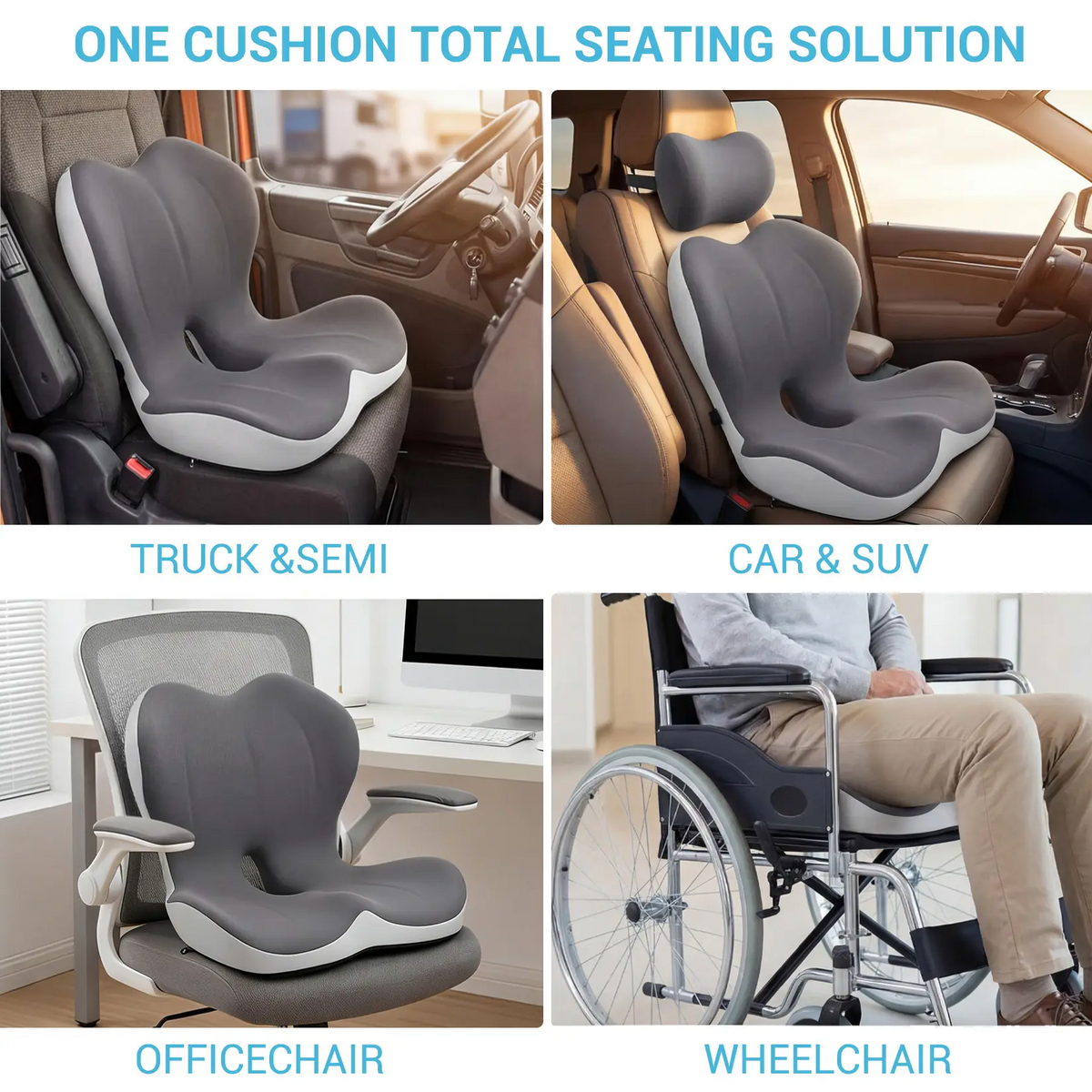 Monizes™ ErgoNest – Cojín Integrado de Asiento y Soporte Lumbar de Espuma Viscoelástica