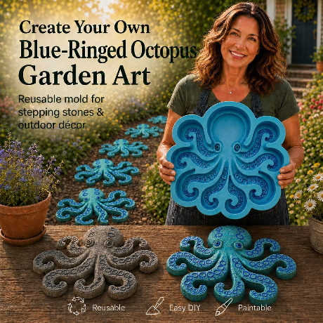 💥 ÚLTIMO DÍA 55% DE DESCUENTO - 🌊 Molde Reutilizable para Arte de Jardín Marino – Adoquines DIY