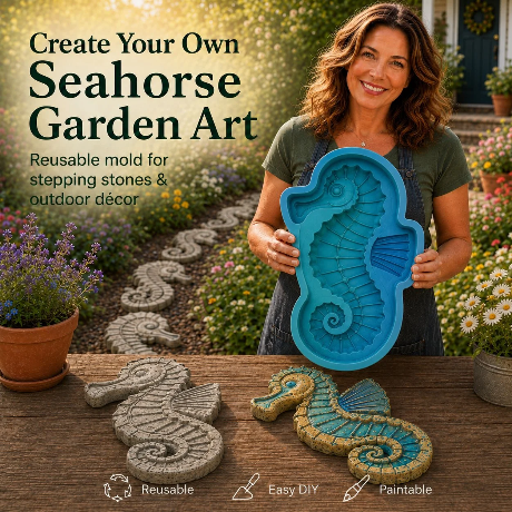 💥 ÚLTIMO DÍA 55% DE DESCUENTO - 🌊 Molde Reutilizable para Arte de Jardín Marino – Adoquines DIY