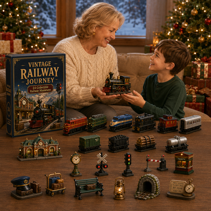 Vintage Railway Journey 24-Day Advent Calendar – Collectible Christmas Countdown Gift