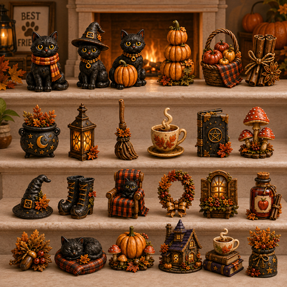 Autumn Witch Cottage Advent Calendar 2026 – 24 Cozy Witchy Miniatures, Black Cat Collectibles & Magical Fall Cottage Surprises,