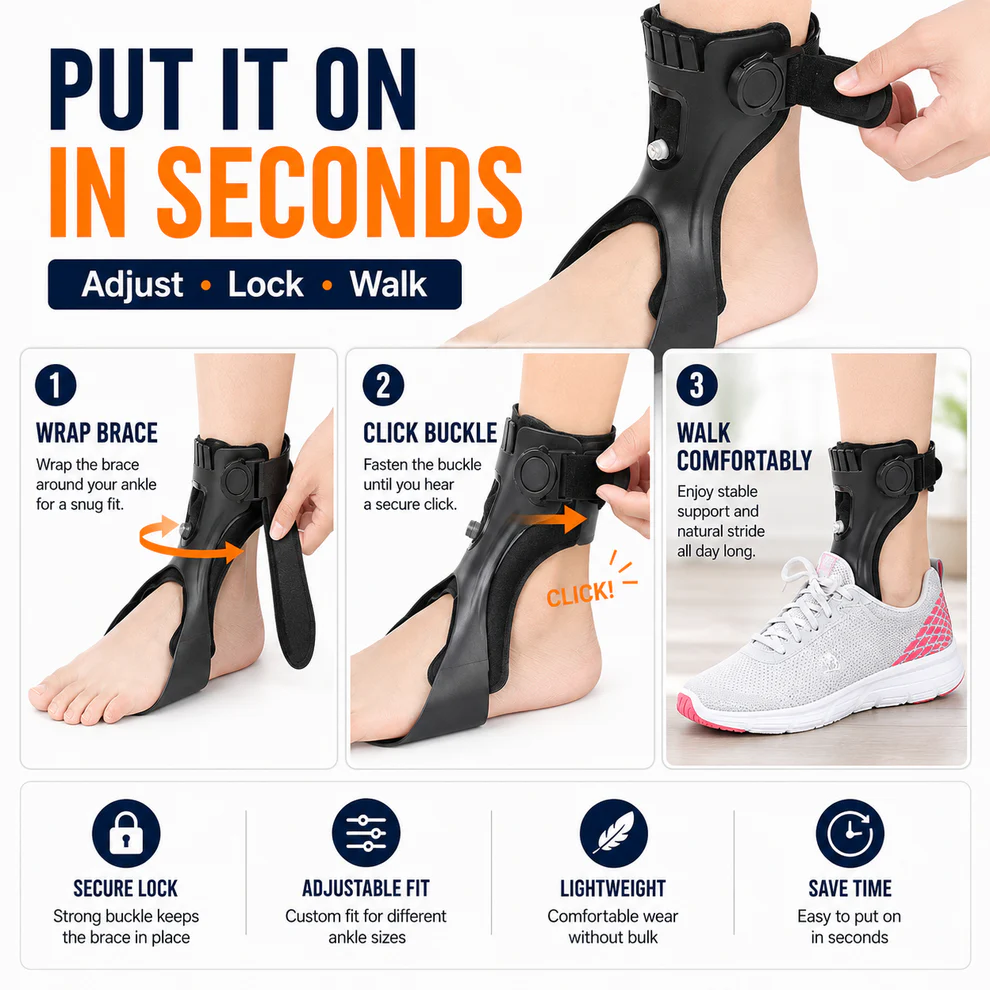 Monizes® Drop Foot Support AFO Brace with Inflatable Airbag