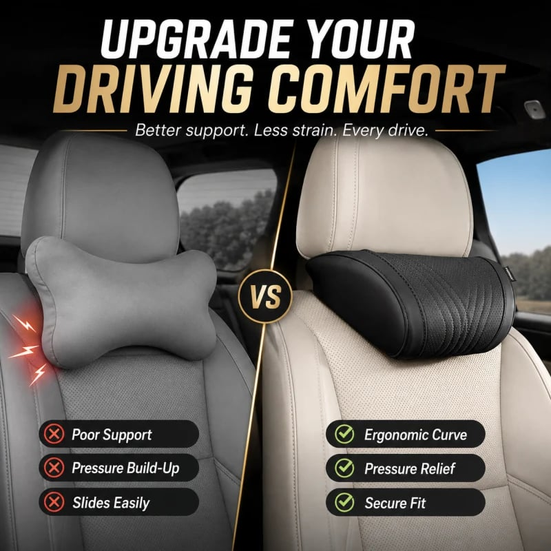 Almohada Monizes™ ergonómica de espuma viscoelástica para cuello y soporte lumbar para automóvil
