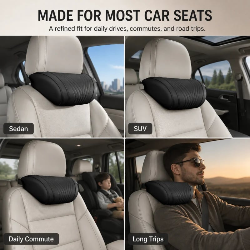 Almohada Monizes™ ergonómica de espuma viscoelástica para cuello y soporte lumbar para automóvil