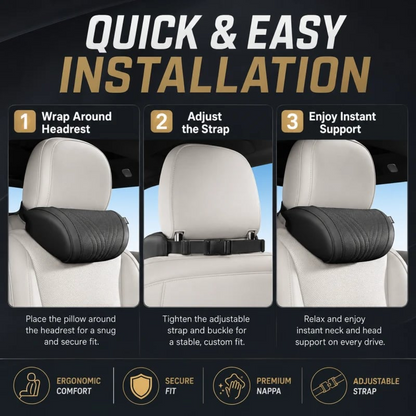 Almohada Monizes™ ergonómica de espuma viscoelástica para cuello y soporte lumbar para automóvil