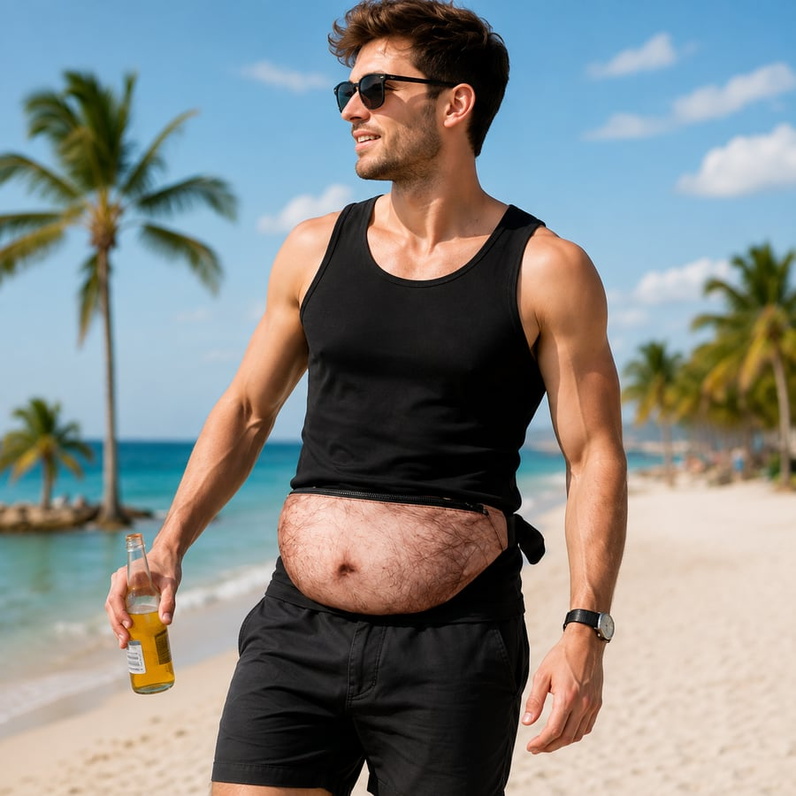 😂 Divertidísima riñonera con barriga de cerveza falsa: el regalo de broma y la riñonera más divertidos 🍺
