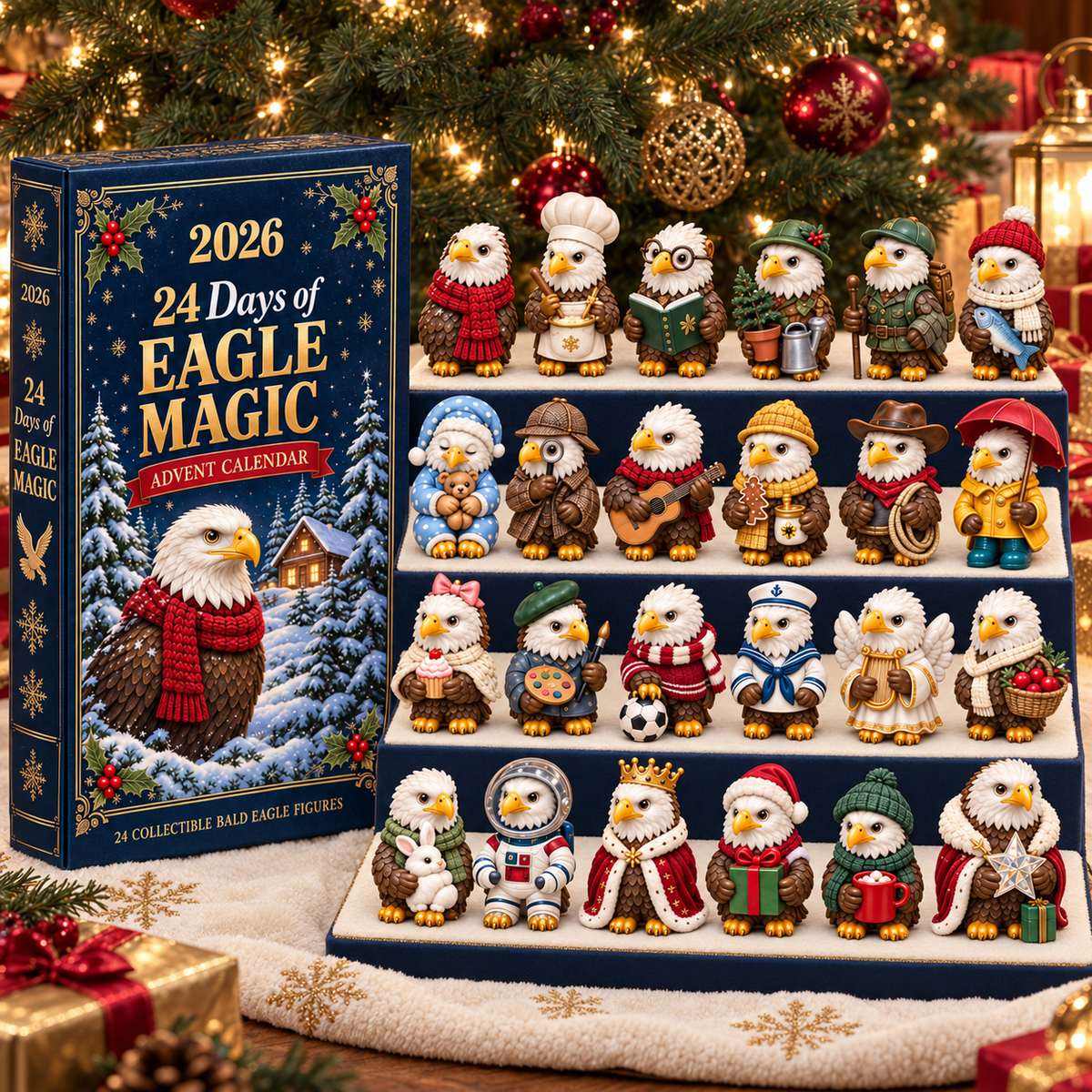 2026 Eagle Magic Advent Calendar – 24 Unique  Bald Eagle Figurines for a Magical Christmas Countdown