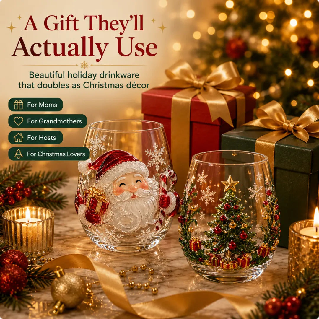 🎁Magical Christmas Glass Cup Gift Collection✨& Free Shipping