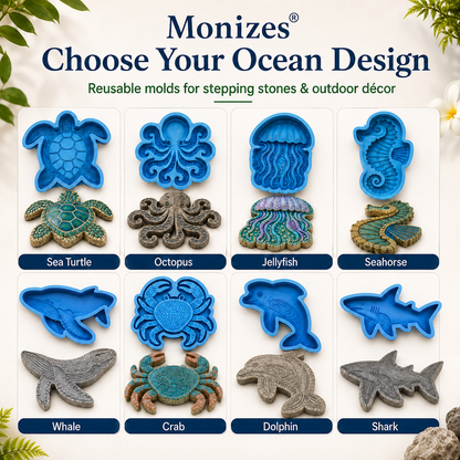 💥 ÚLTIMO DÍA 55% DE DESCUENTO - 🌊 Molde Reutilizable para Arte de Jardín Marino – Adoquines DIY