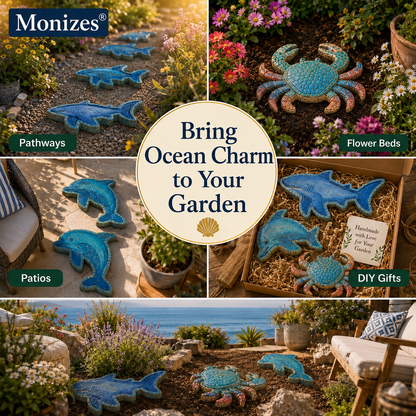 💥 ÚLTIMO DÍA 55% DE DESCUENTO - 🌊 Molde Reutilizable para Arte de Jardín Marino – Adoquines DIY