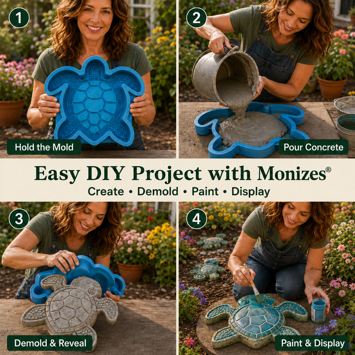 💥 ÚLTIMO DÍA 55% DE DESCUENTO - 🌊 Molde Reutilizable para Arte de Jardín Marino – Adoquines DIY